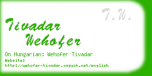 tivadar wehofer business card